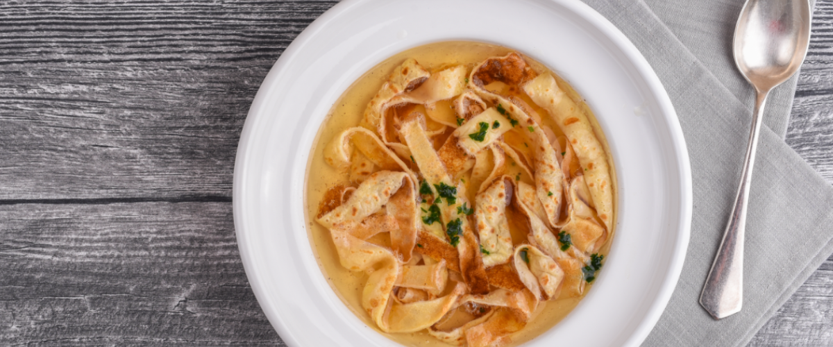Serviervorschlag für Flädle Suppe